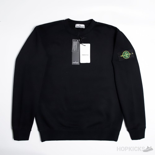 Stone Island Dyed Crewneck Black Sweatshirt